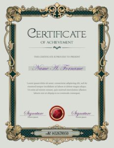 Premium Vector _ Vintage Ornament frame Certificate of Achievement
